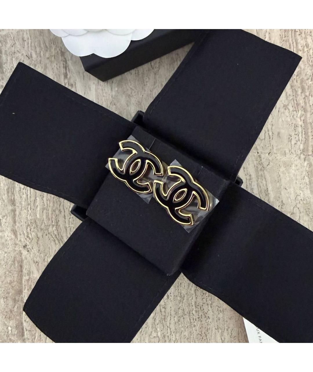 CHANEL Черные серьги, фото 2