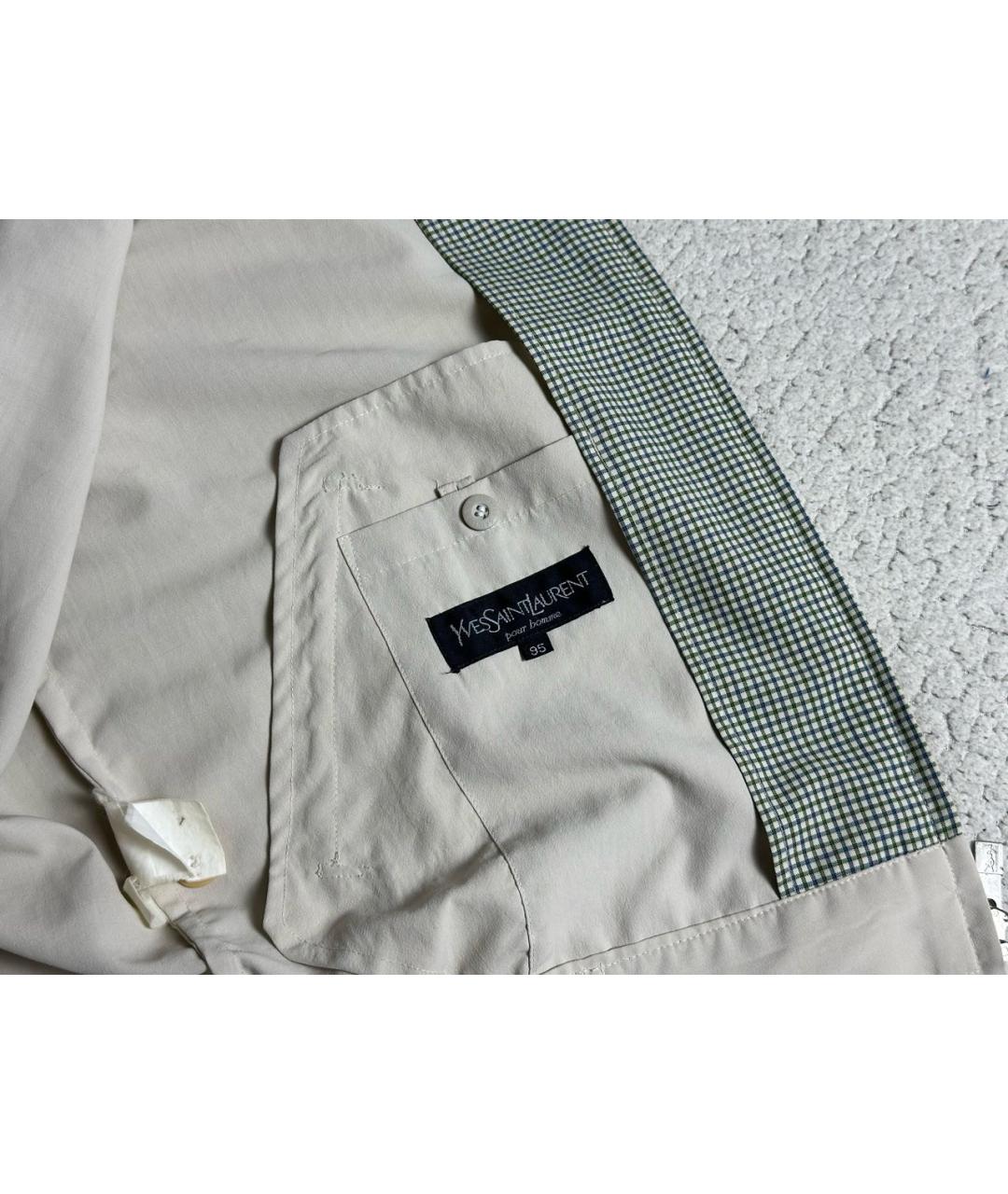 YVES SAINT LAURENT BEAUTY Бежевая хлопковая куртка, фото 6