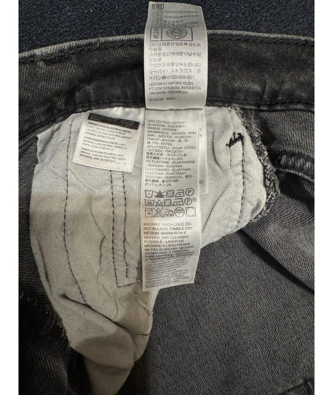 LEVI'S Серые хлопко-лиоцелловые джинсы, фото 6