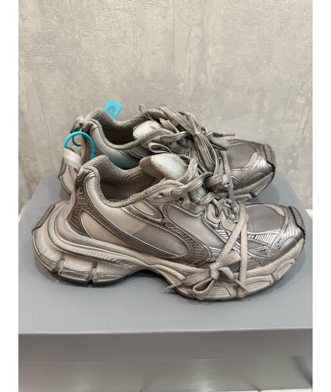 BALENCIAGA Бежевые текстильные низкие кроссовки / кеды, фото 3