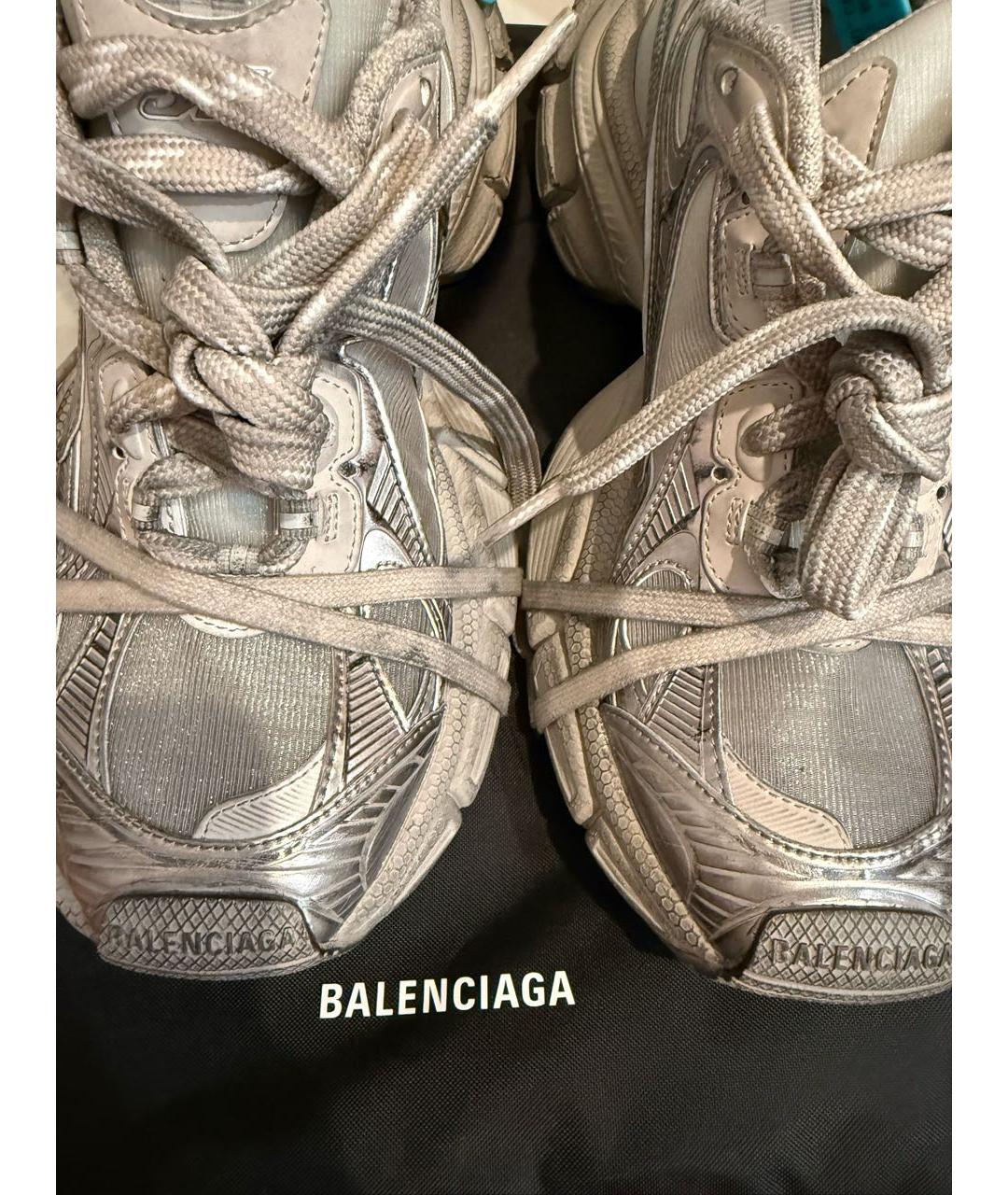 BALENCIAGA Бежевые текстильные низкие кроссовки / кеды, фото 4