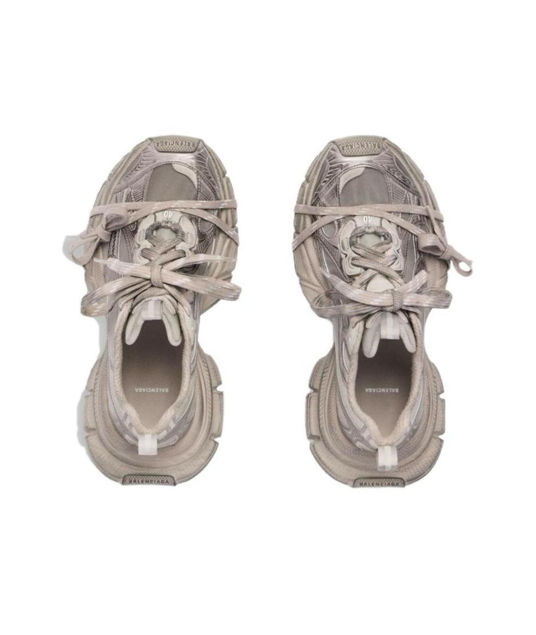 BALENCIAGA Бежевые текстильные низкие кроссовки / кеды, фото 2