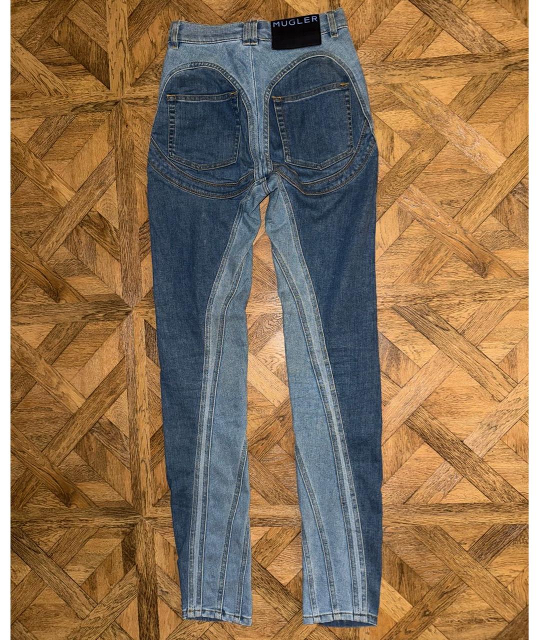 MUGLER Синие хлопковые джинсы слим, фото 2