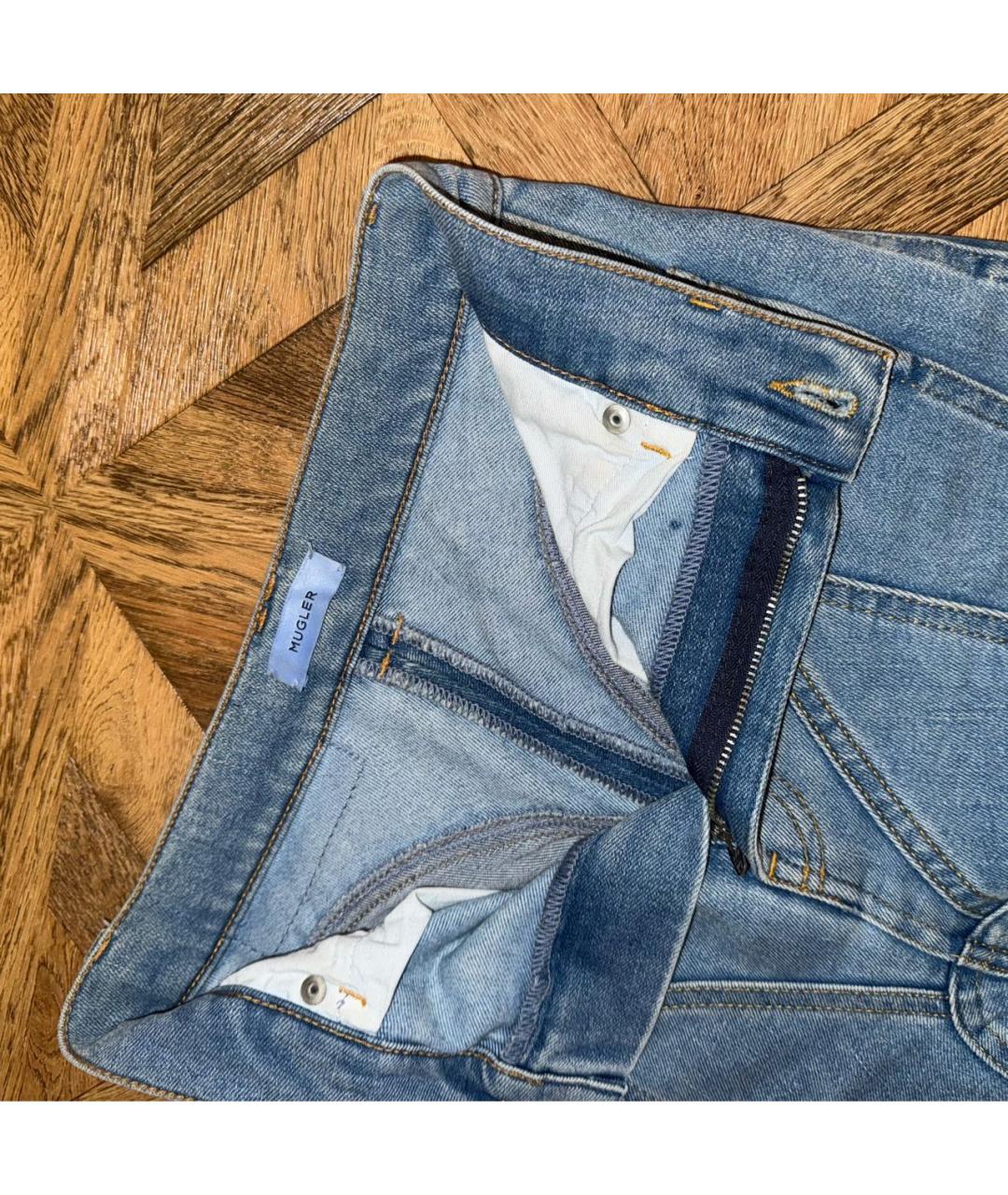 MUGLER Синие хлопковые джинсы слим, фото 3