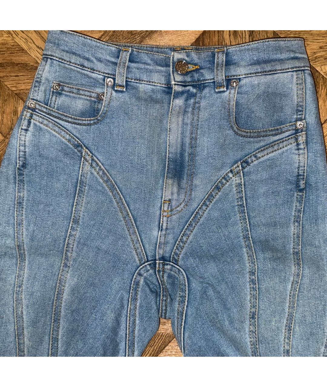 MUGLER Синие хлопковые джинсы слим, фото 4