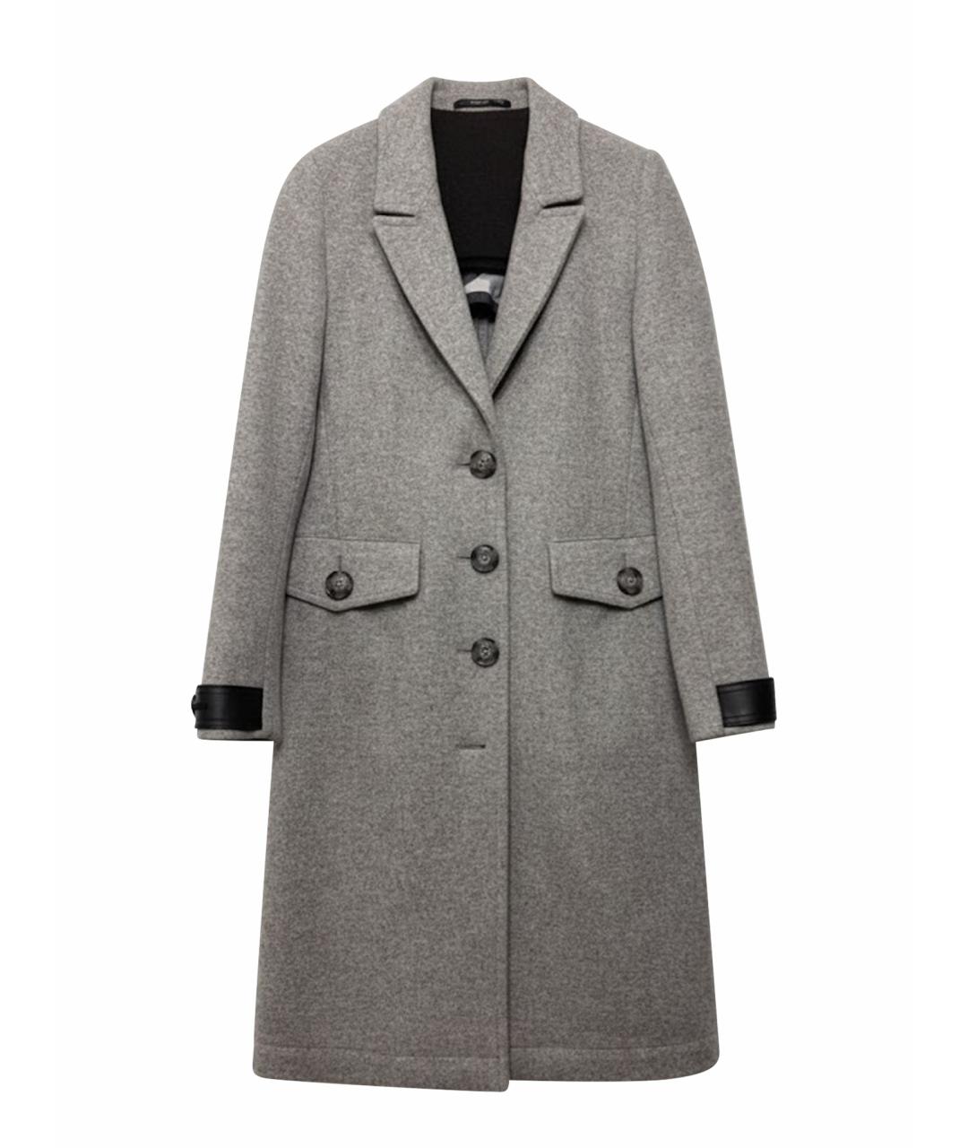 BURBERRY Серое шерстяное пальто, фото 1