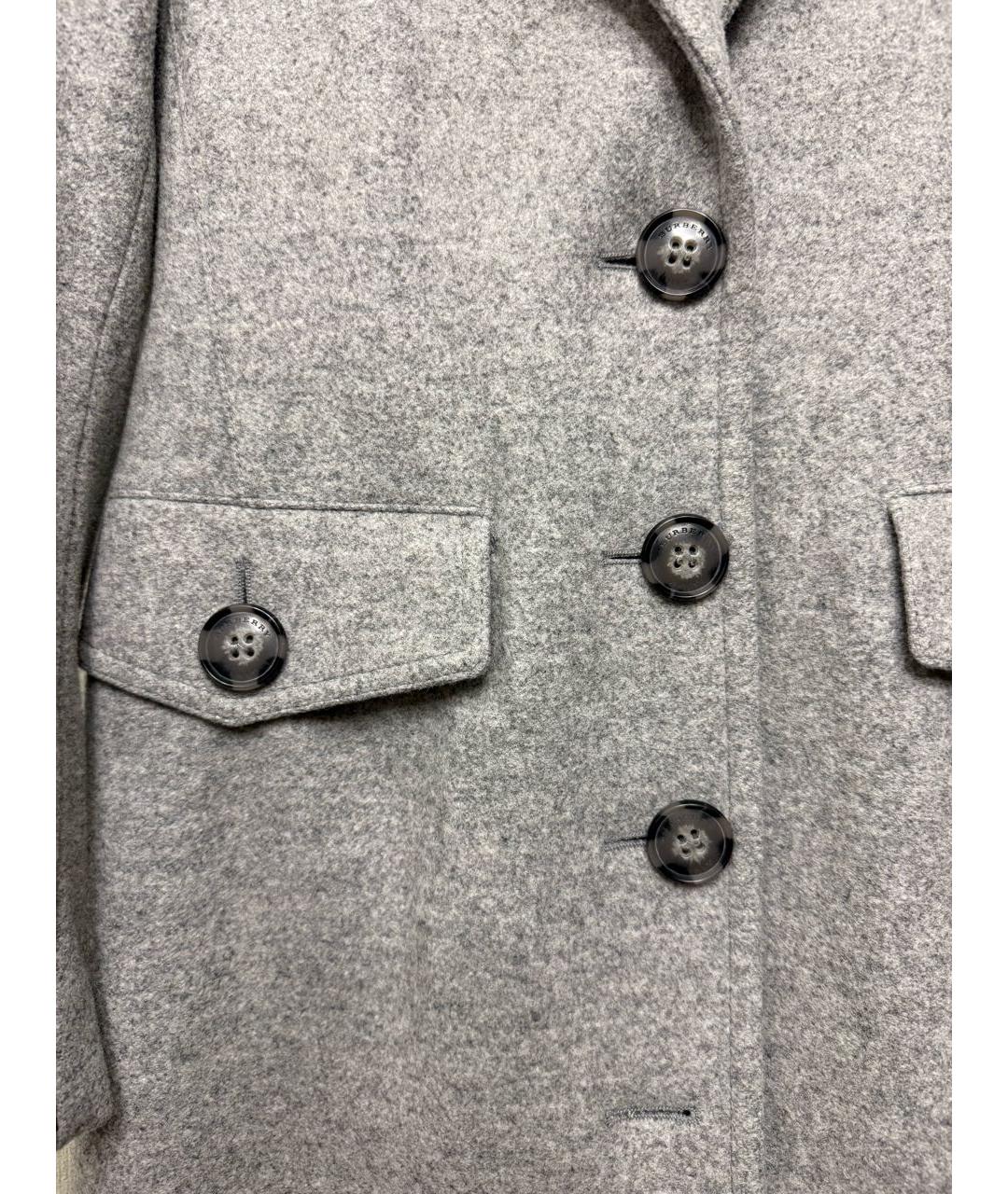 BURBERRY Серое шерстяное пальто, фото 7