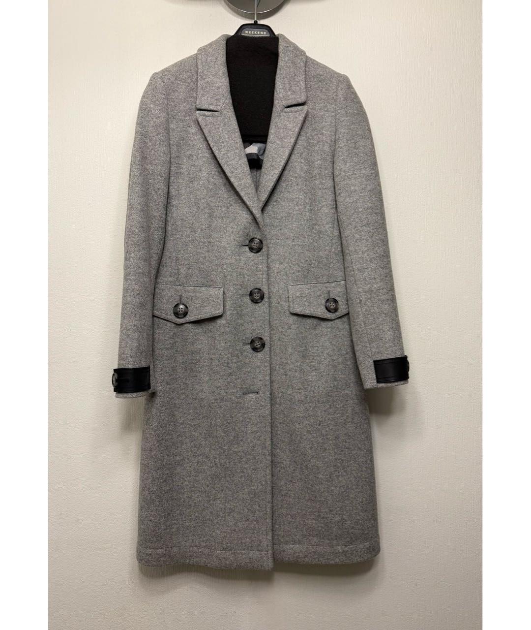BURBERRY Серое шерстяное пальто, фото 8