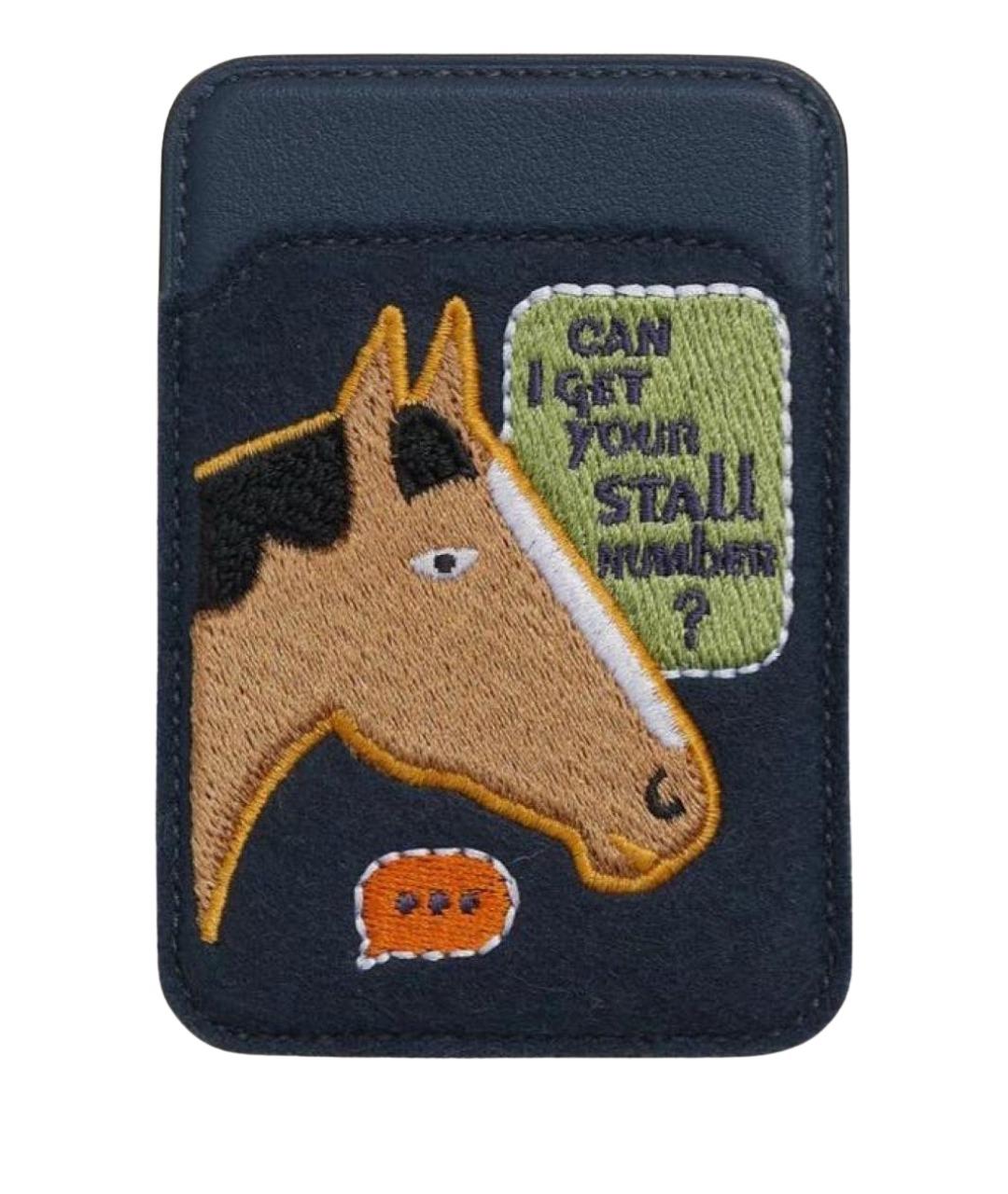 HERMES Темно-синий кожаный кардхолдер, фото 1