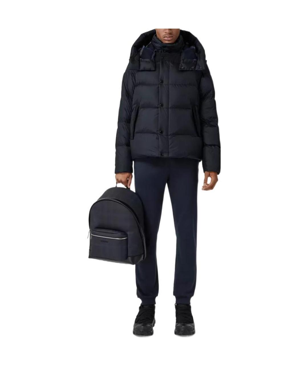 BURBERRY Синий полиамидовый пуховик, фото 2