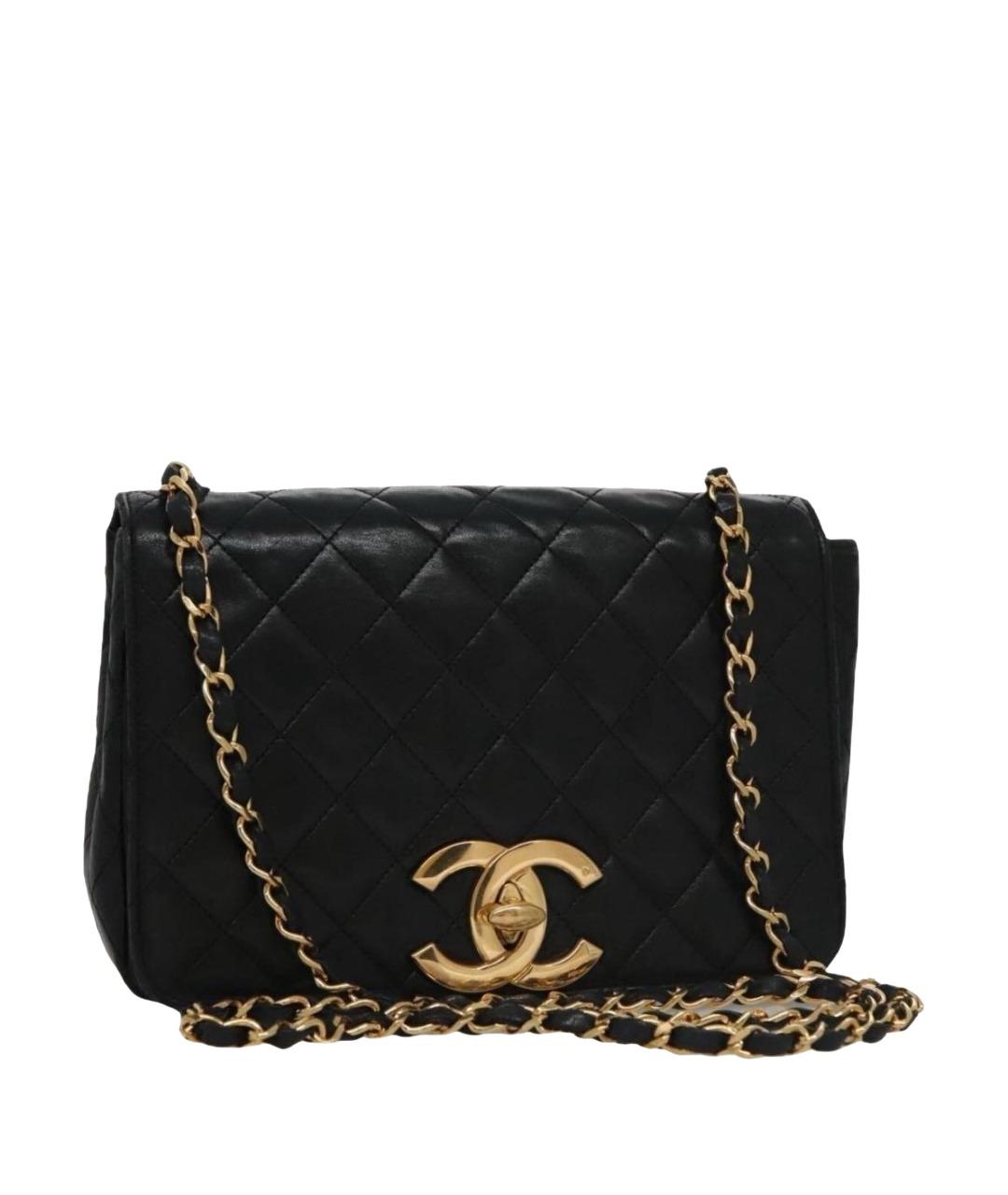 CHANEL Черная кожаная сумка через плечо, фото 1