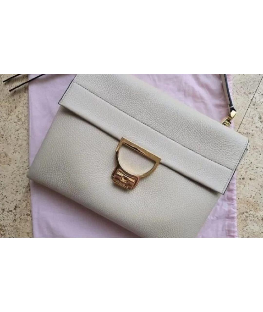 COCCINELLE Бежевая кожаная сумка с короткими ручками, фото 2