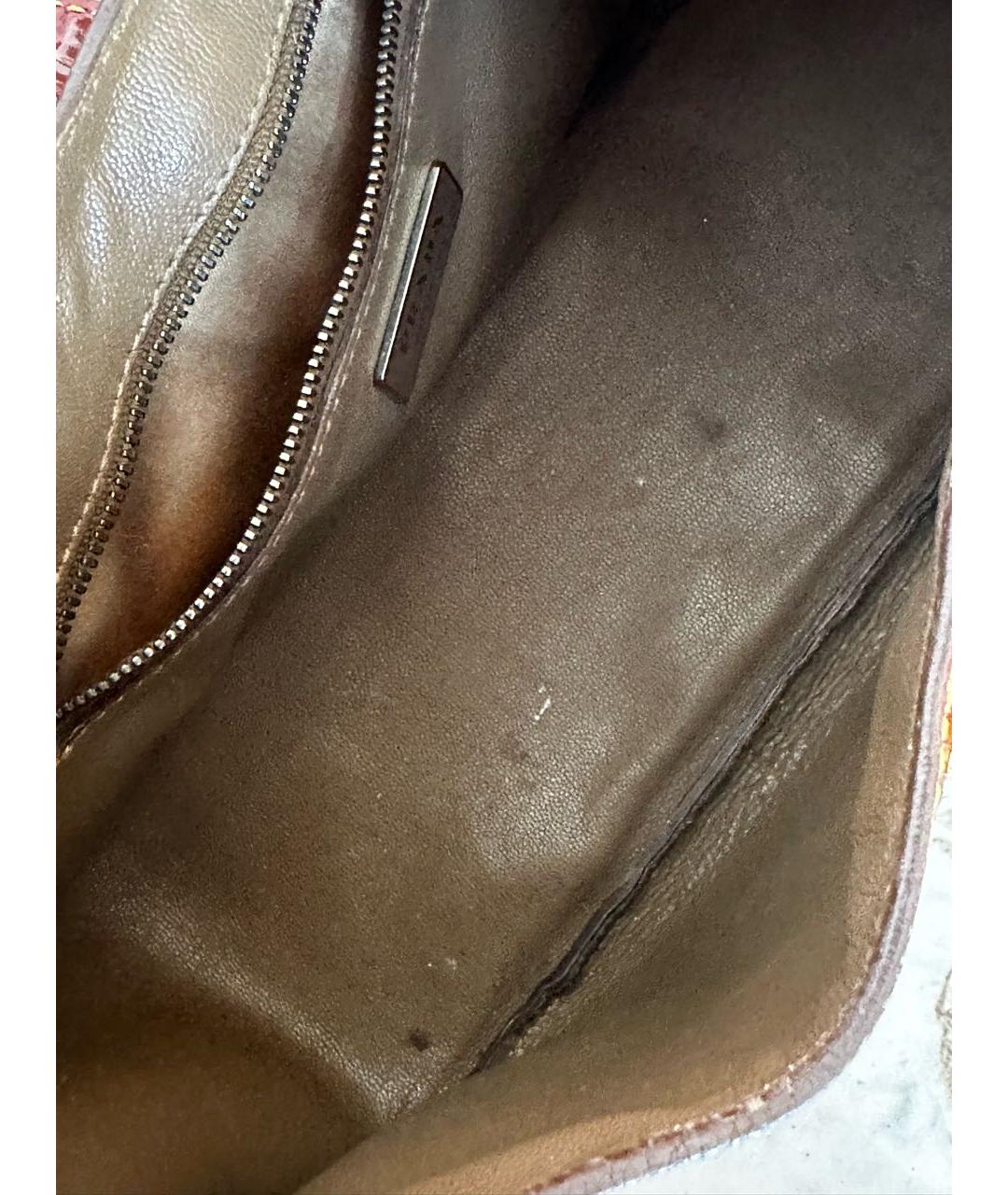 PRADA Коричневая сумка с короткими ручками из лакированной кожи, фото 4