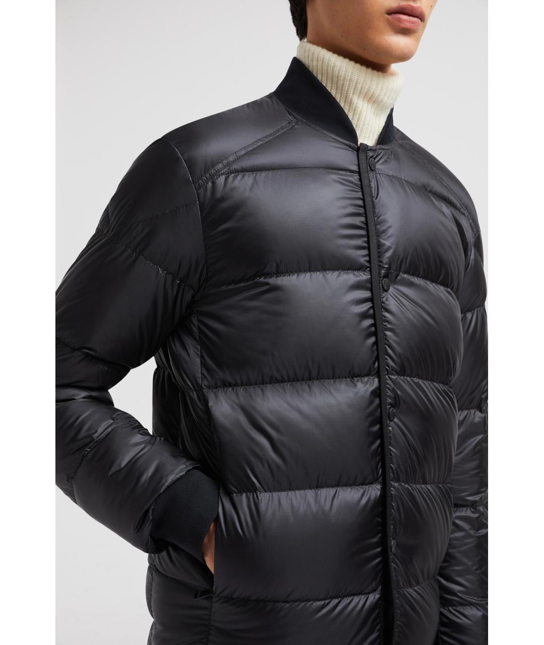MONCLER Черный полиамидовый пуховик, фото 4