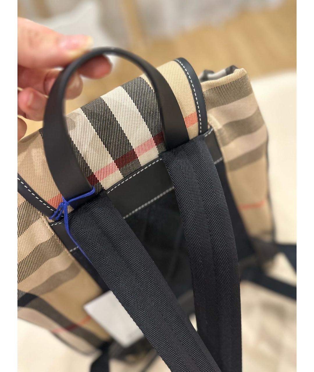 BURBERRY Бежевый тканевый рюкзак, фото 7