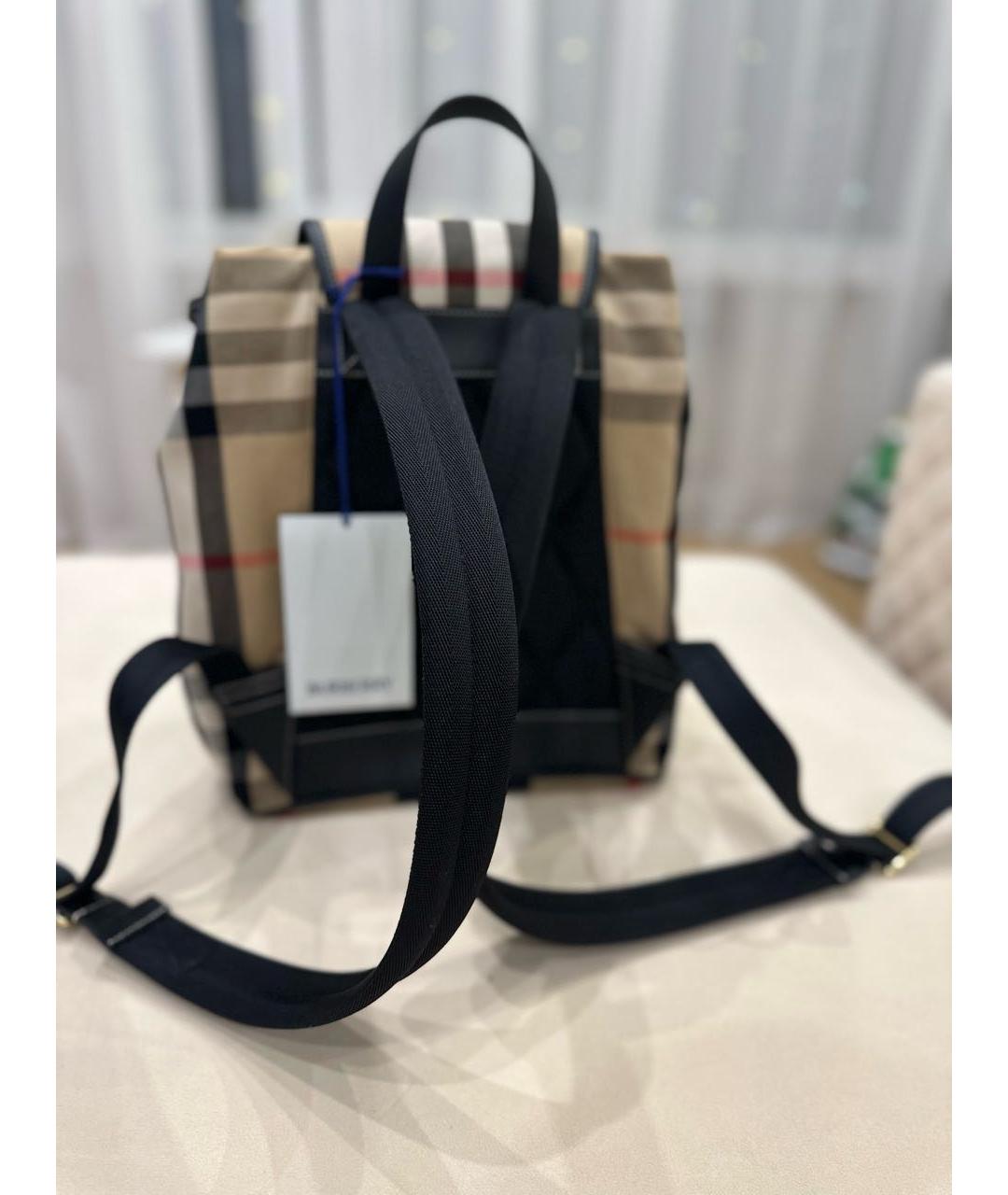 BURBERRY Бежевый тканевый рюкзак, фото 3