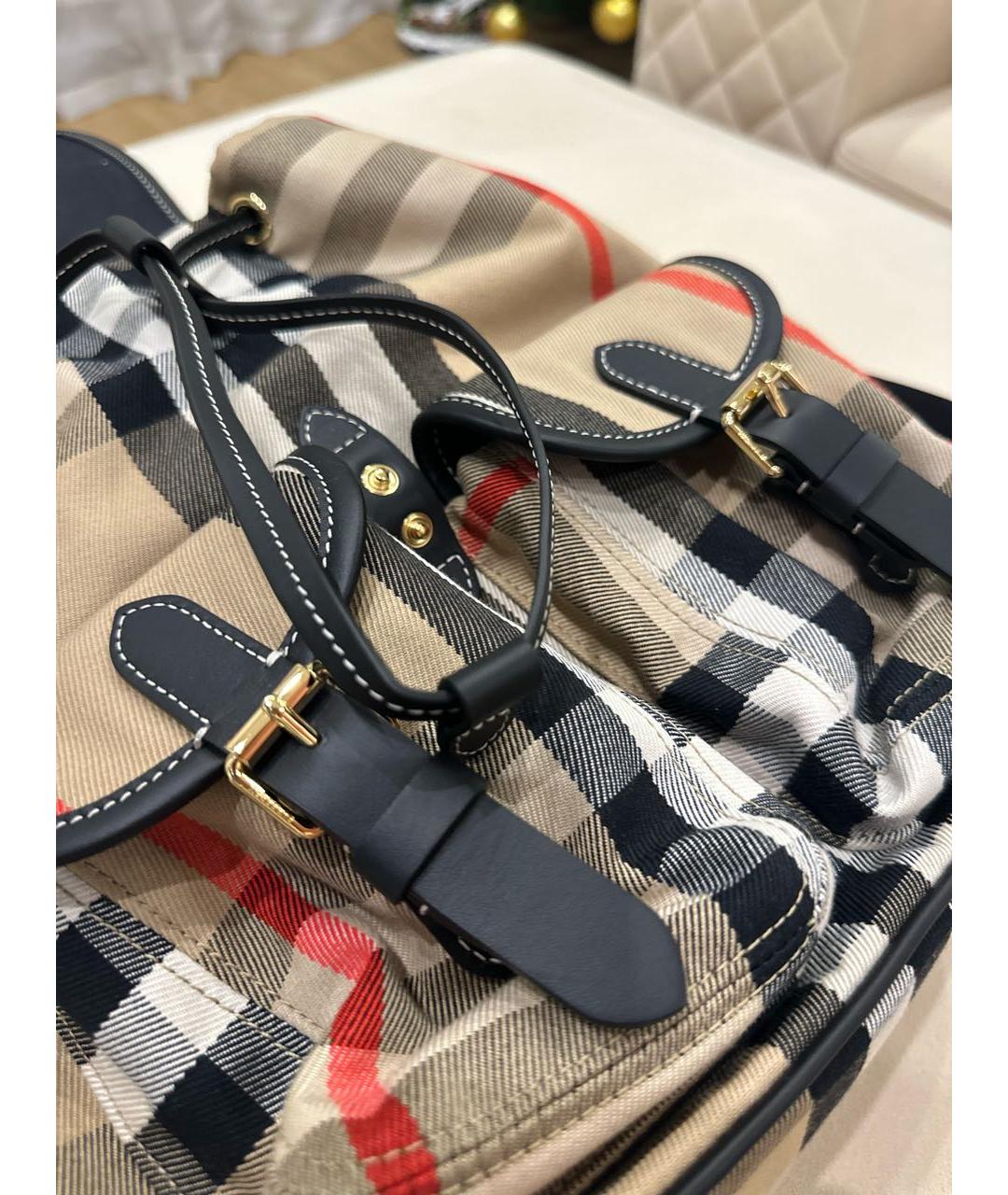 BURBERRY Бежевый тканевый рюкзак, фото 6