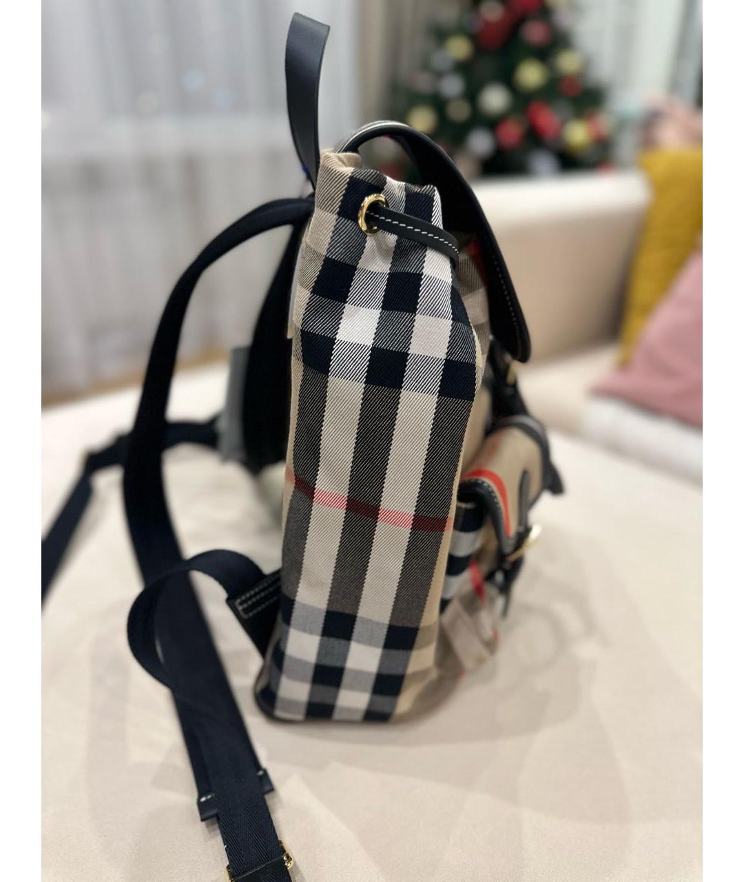 BURBERRY Бежевый тканевый рюкзак, фото 2