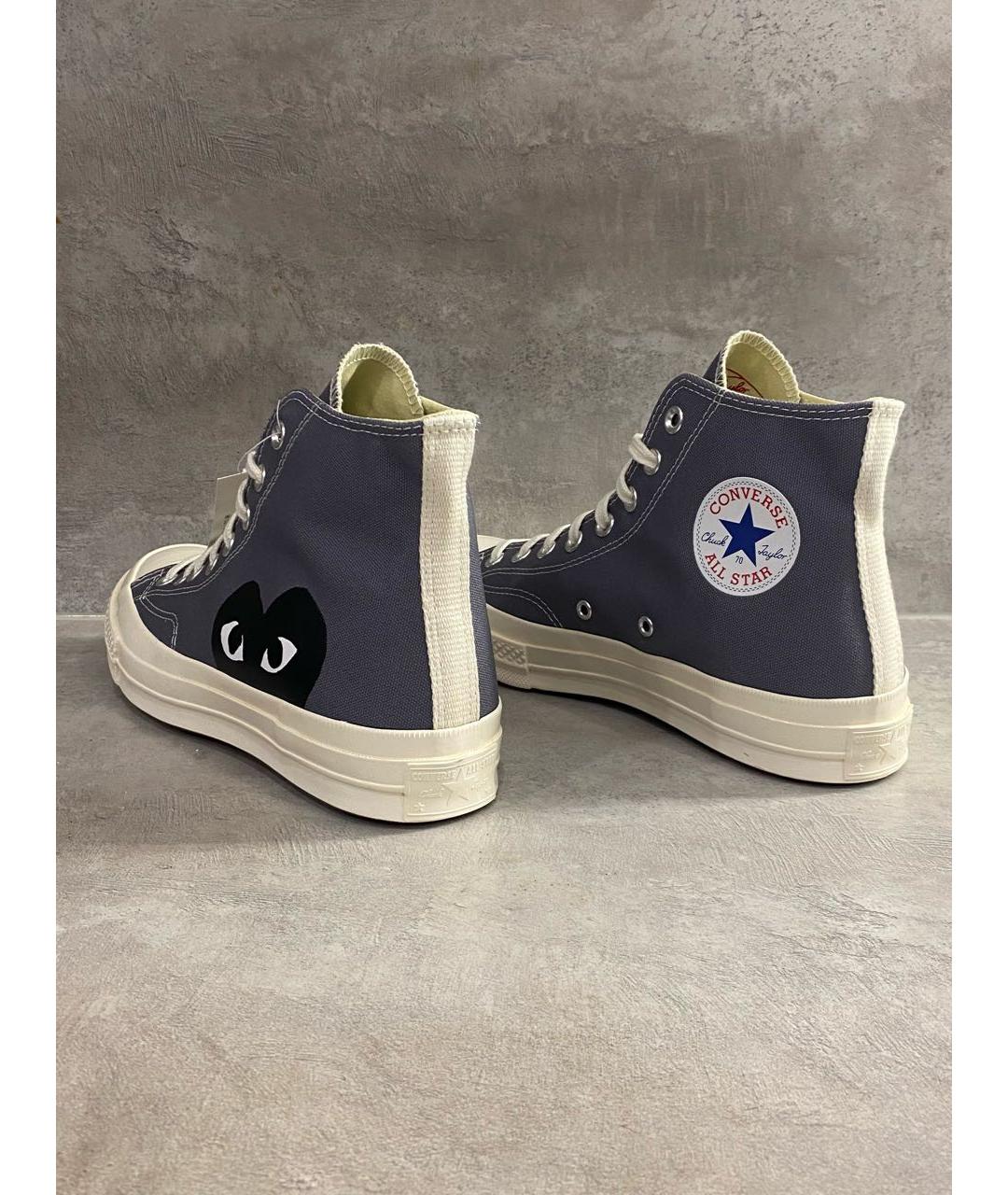 COMME DES GARÇONS PLAY Серые текстильные высокие кроссовки / кеды, фото 5