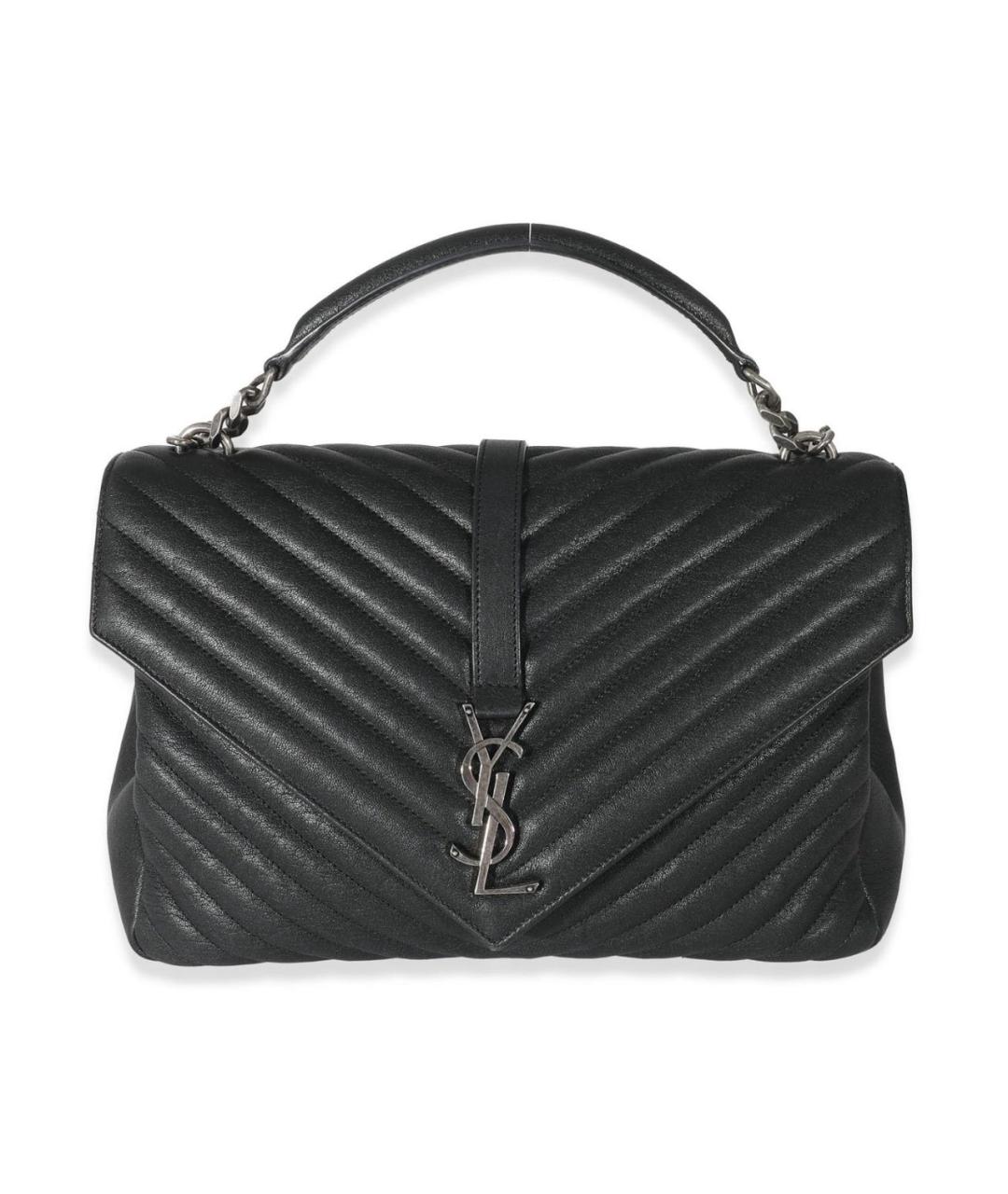 SAINT LAURENT Черная кожаная сумка через плечо, фото 9