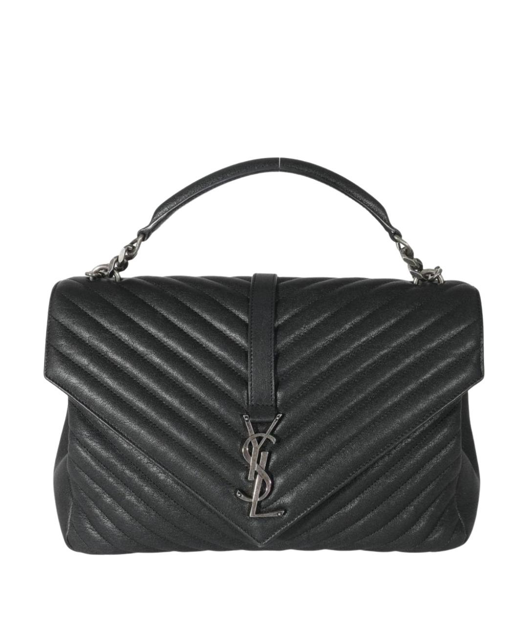 SAINT LAURENT Черная кожаная сумка через плечо, фото 1