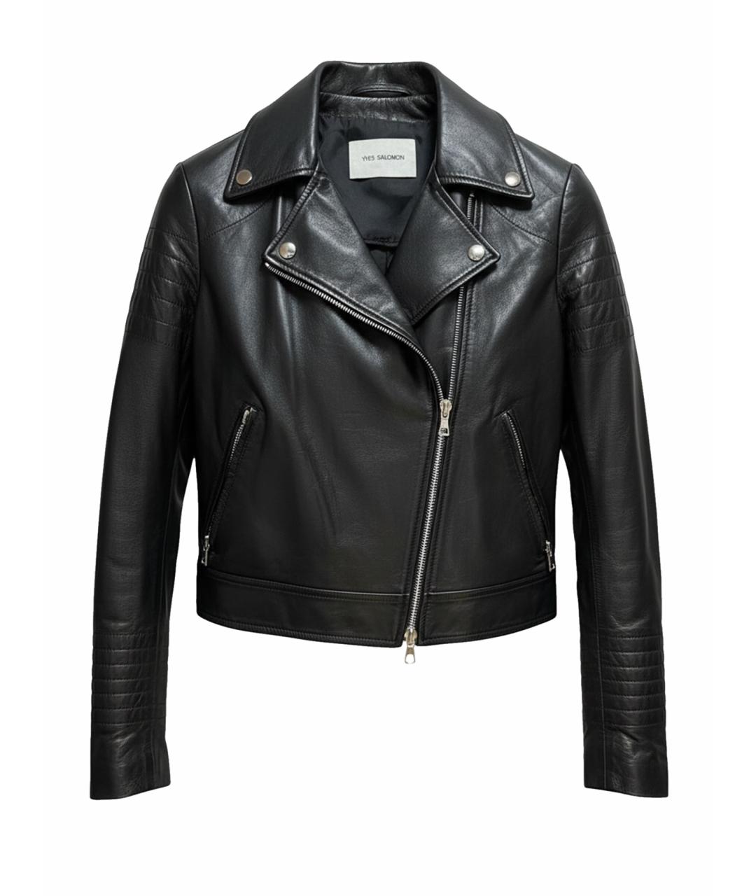 YVES SALOMON Черная кожаная куртка, фото 1