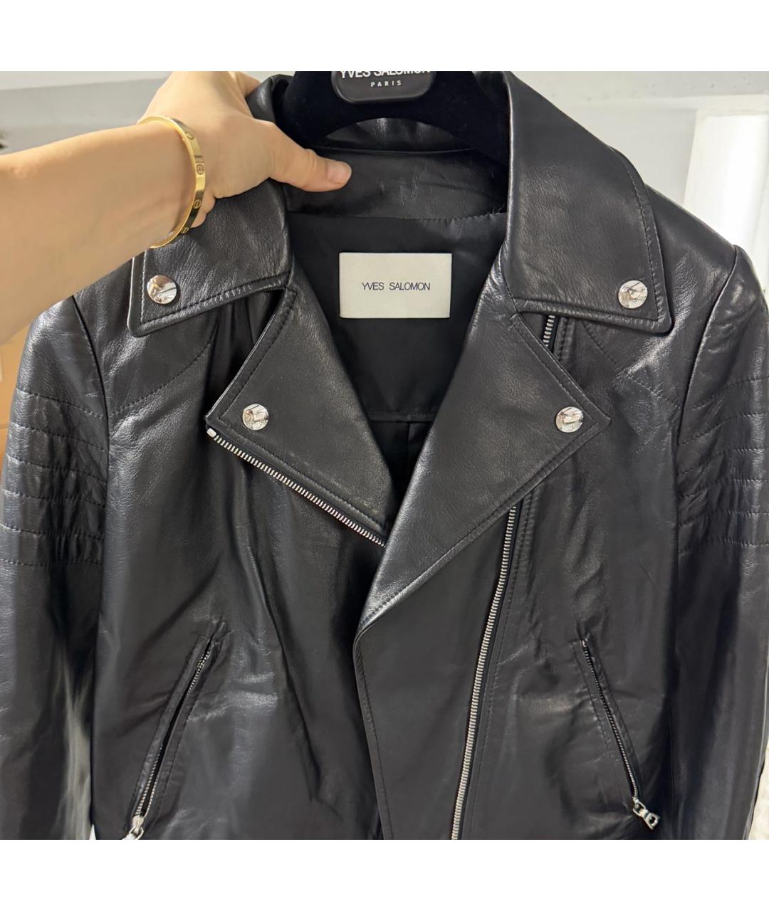 YVES SALOMON Черная кожаная куртка, фото 5