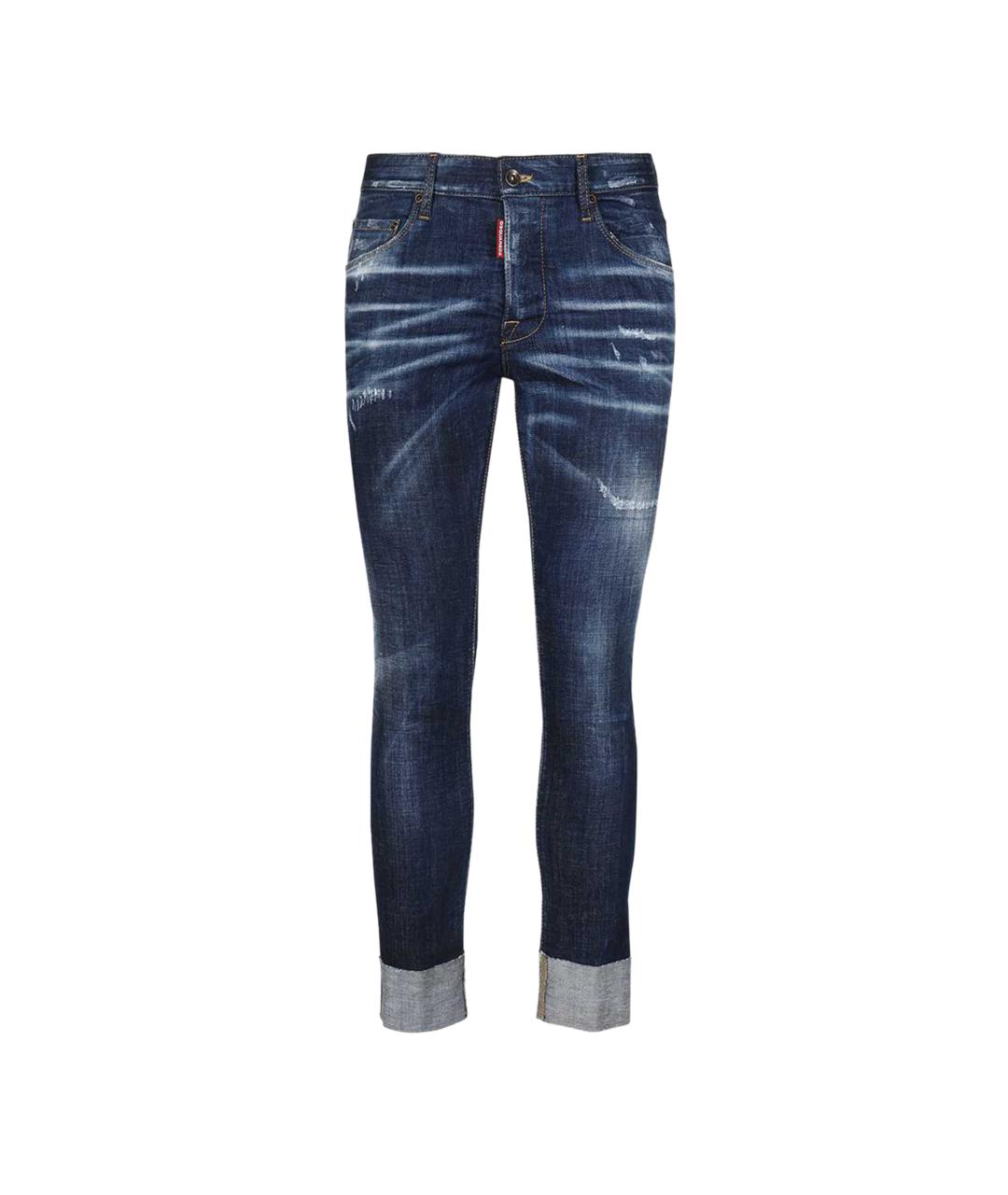 DSQUARED2 Синие хлопко-эластановые джинсы скинни, фото 1