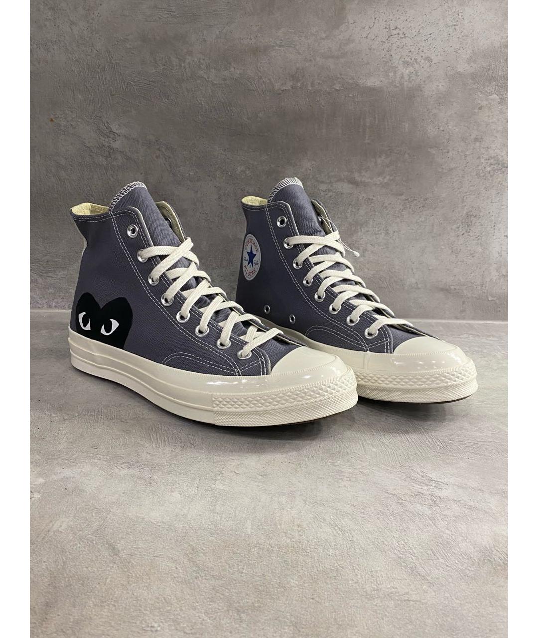 COMME DES GARÇONS PLAY Серые текстильные кеды, фото 3