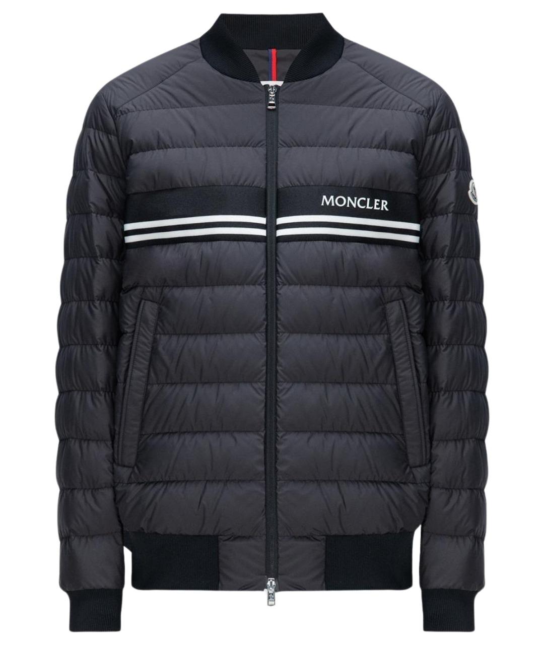 MONCLER Черный полиэстеровый пуховик, фото 1