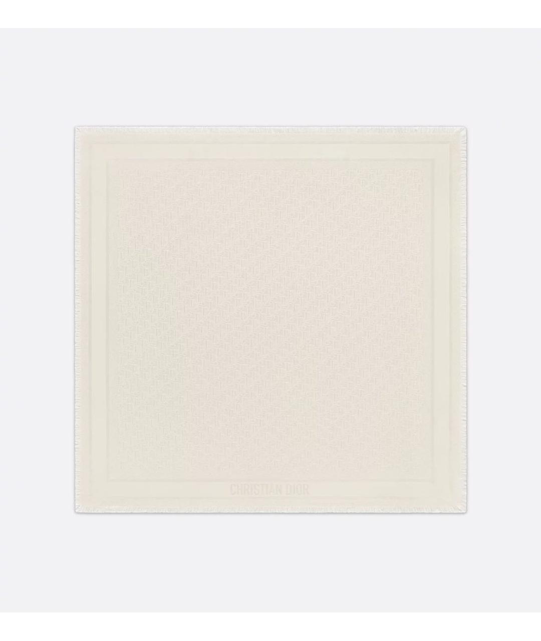 CHRISTIAN DIOR Бежевый кашемировый платок, фото 5
