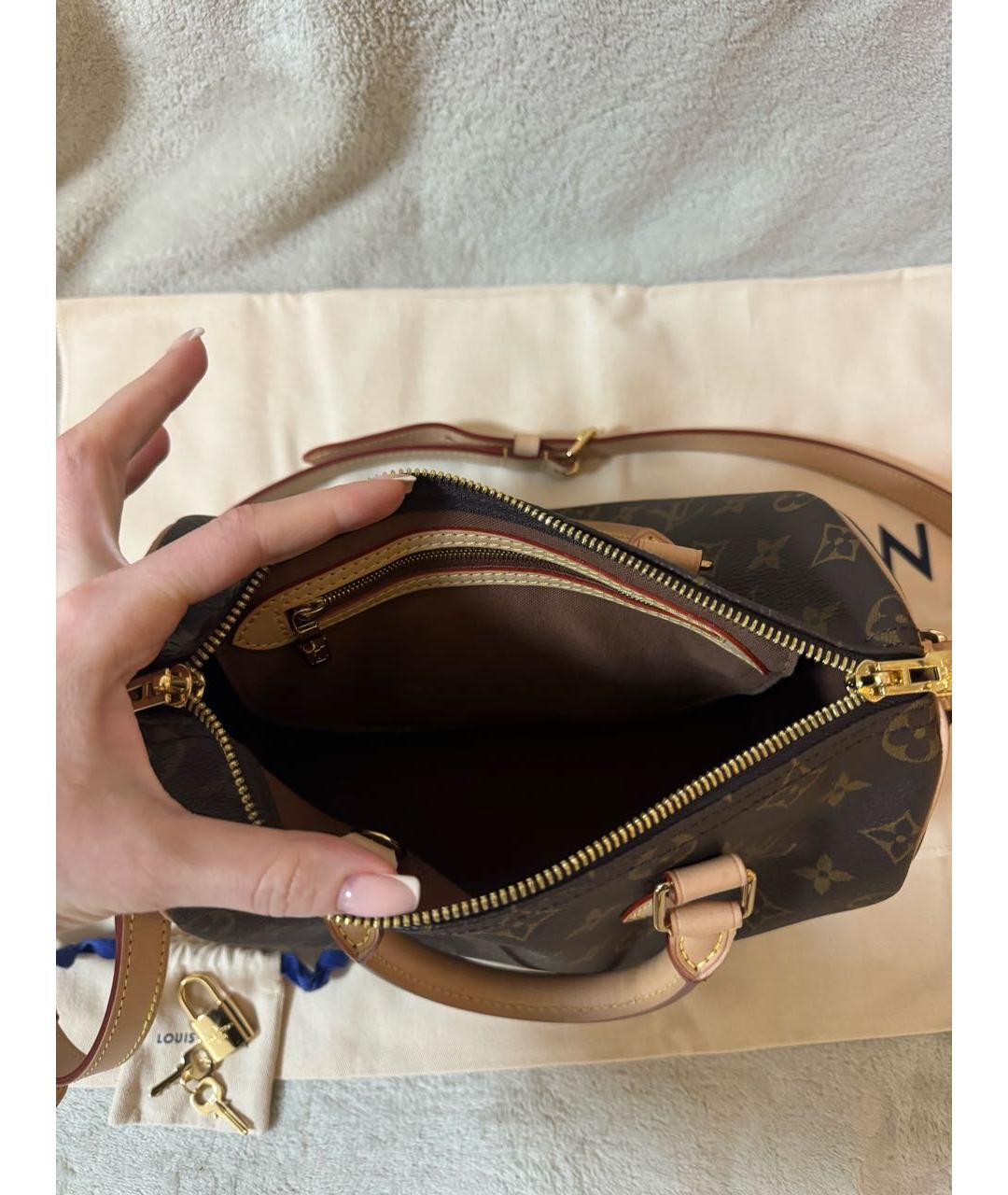 LOUIS VUITTON Коричневая сумка с короткими ручками, фото 4