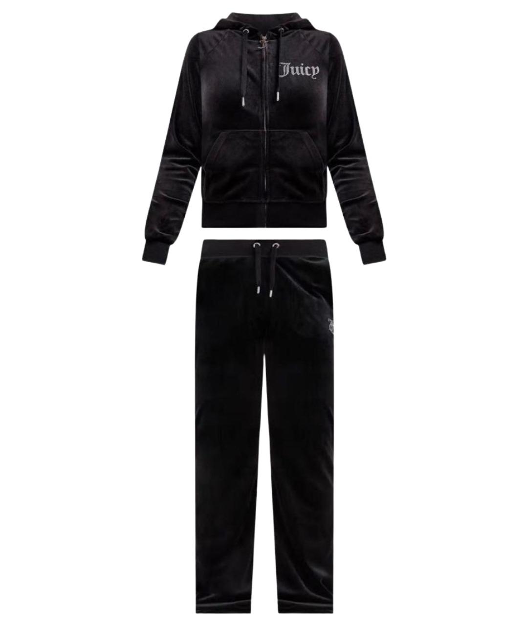 JUICY COUTURE Черный велюровый костюм с брюками, фото 1