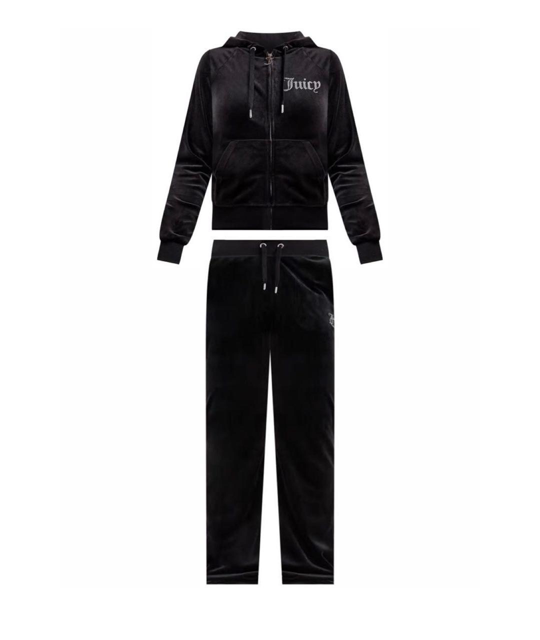 JUICY COUTURE Черный велюровый костюм с брюками, фото 9