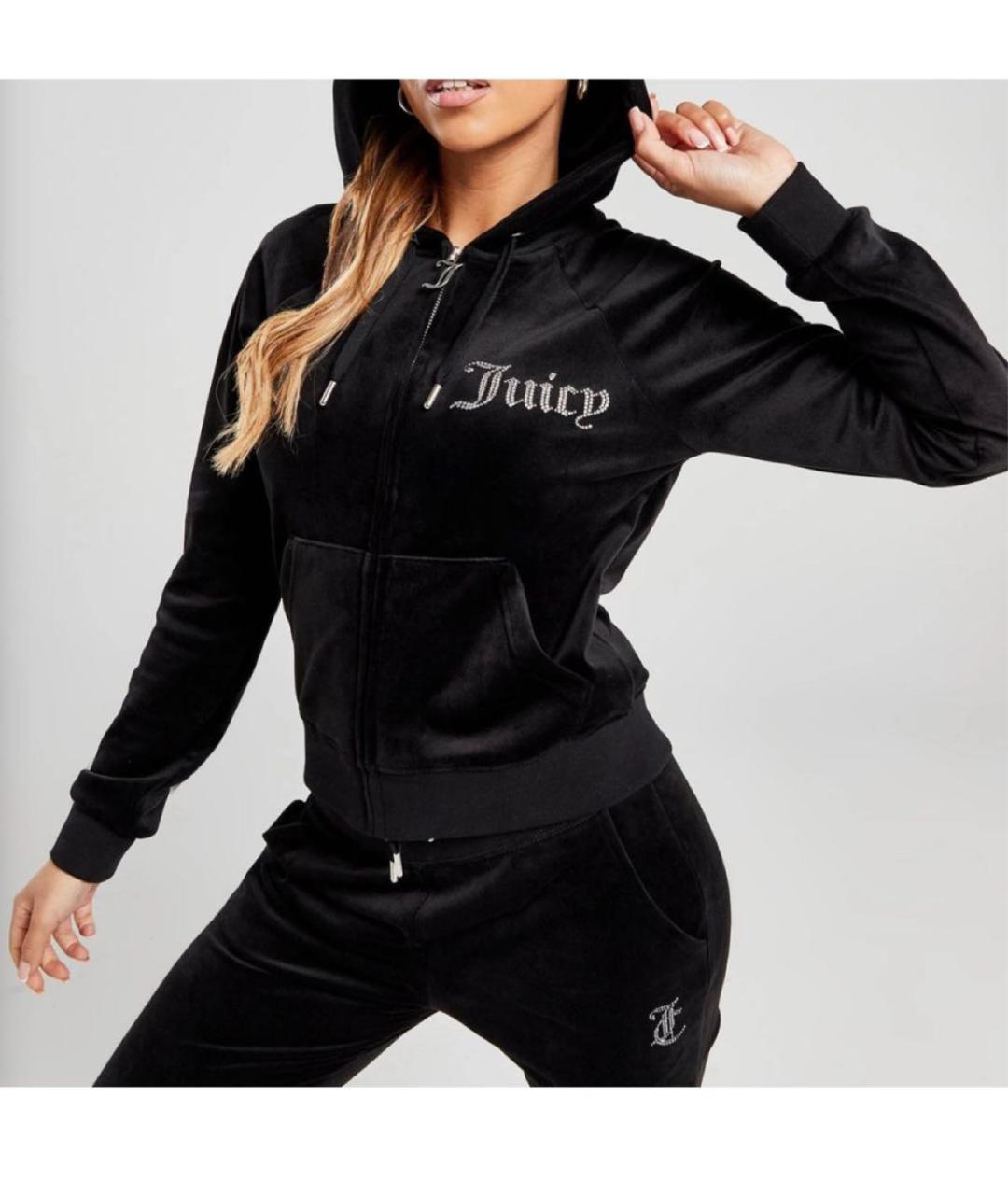 JUICY COUTURE Черный велюровый костюм с брюками, фото 5