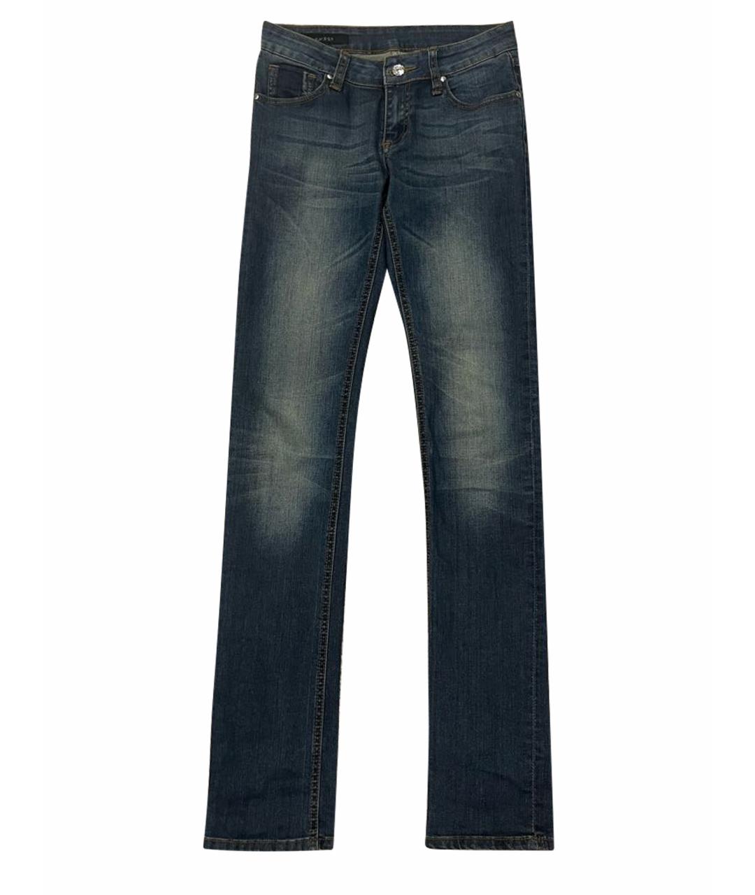 GUCCI Темно-синие хлопковые прямые джинсы, фото 1