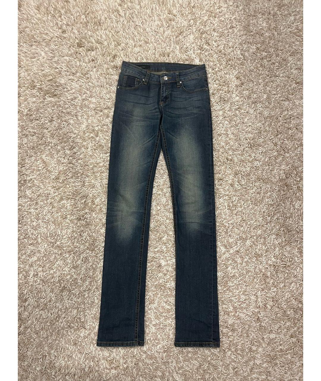 GUCCI Темно-синие хлопковые прямые джинсы, фото 5