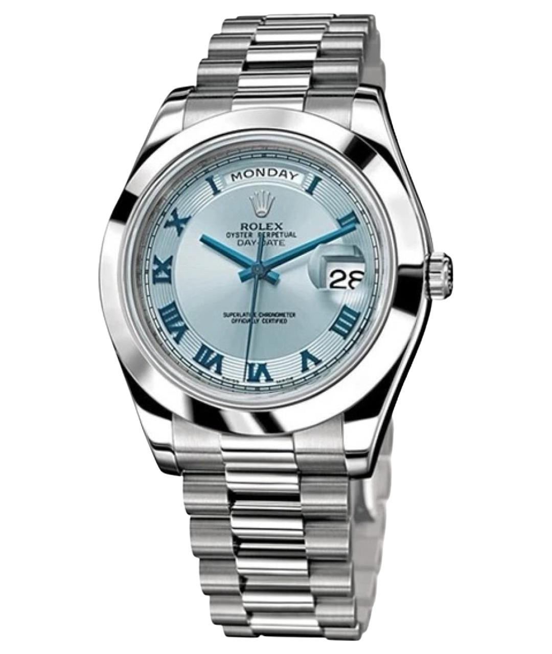 ROLEX Голубые платиновые часы, фото 7