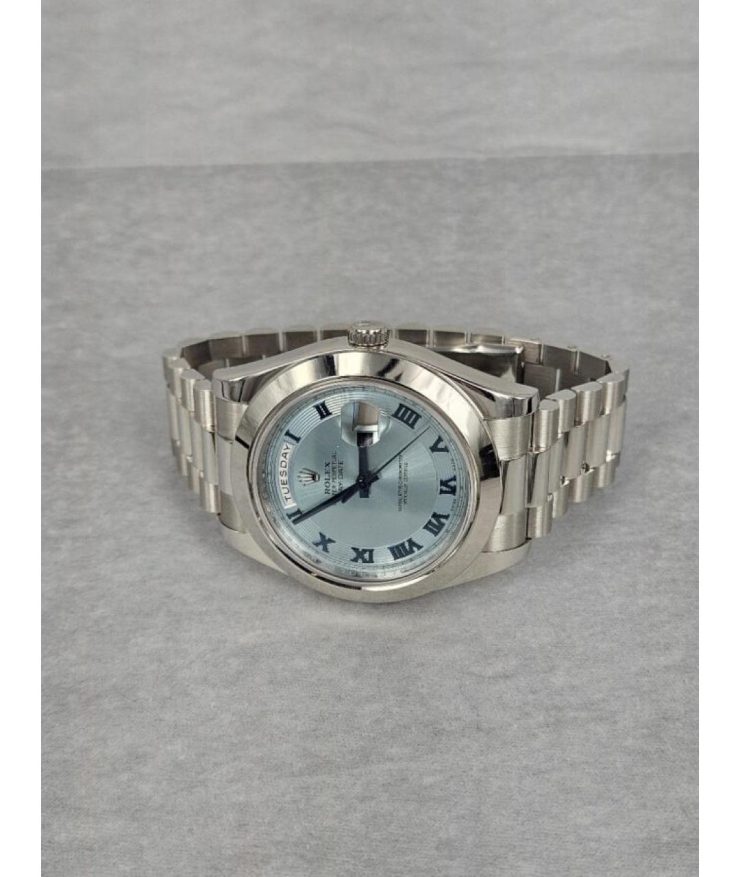 ROLEX Голубые платиновые часы, фото 5