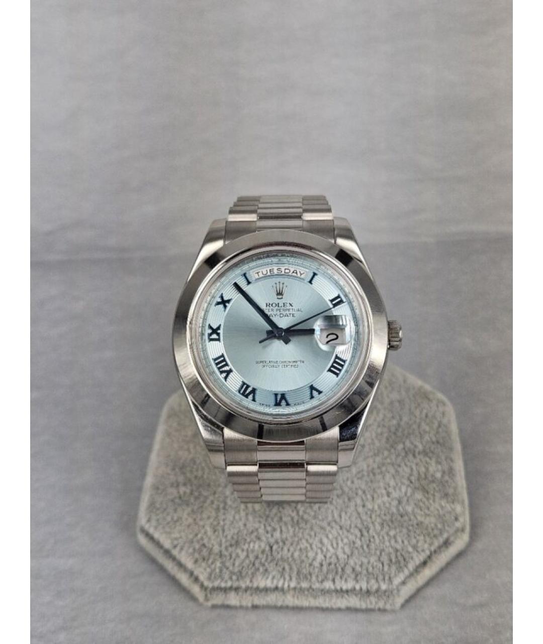 ROLEX Голубые платиновые часы, фото 2