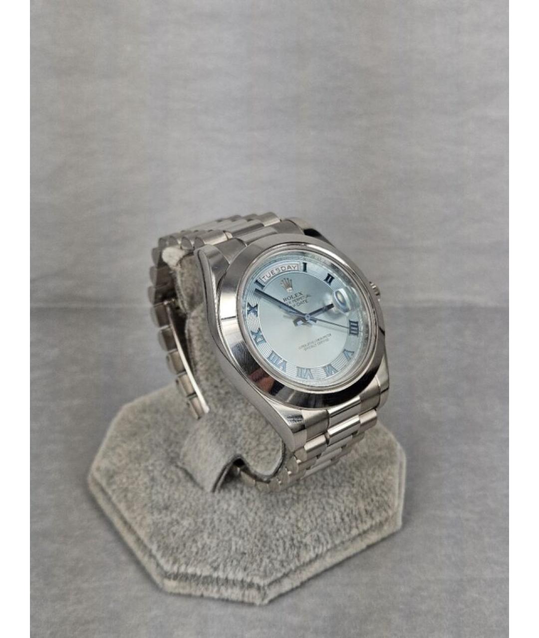 ROLEX Голубые платиновые часы, фото 3