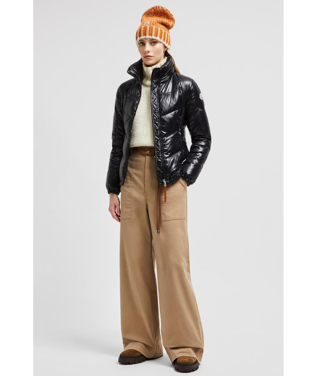 MONCLER Черный полиамидовый пуховик, фото 4