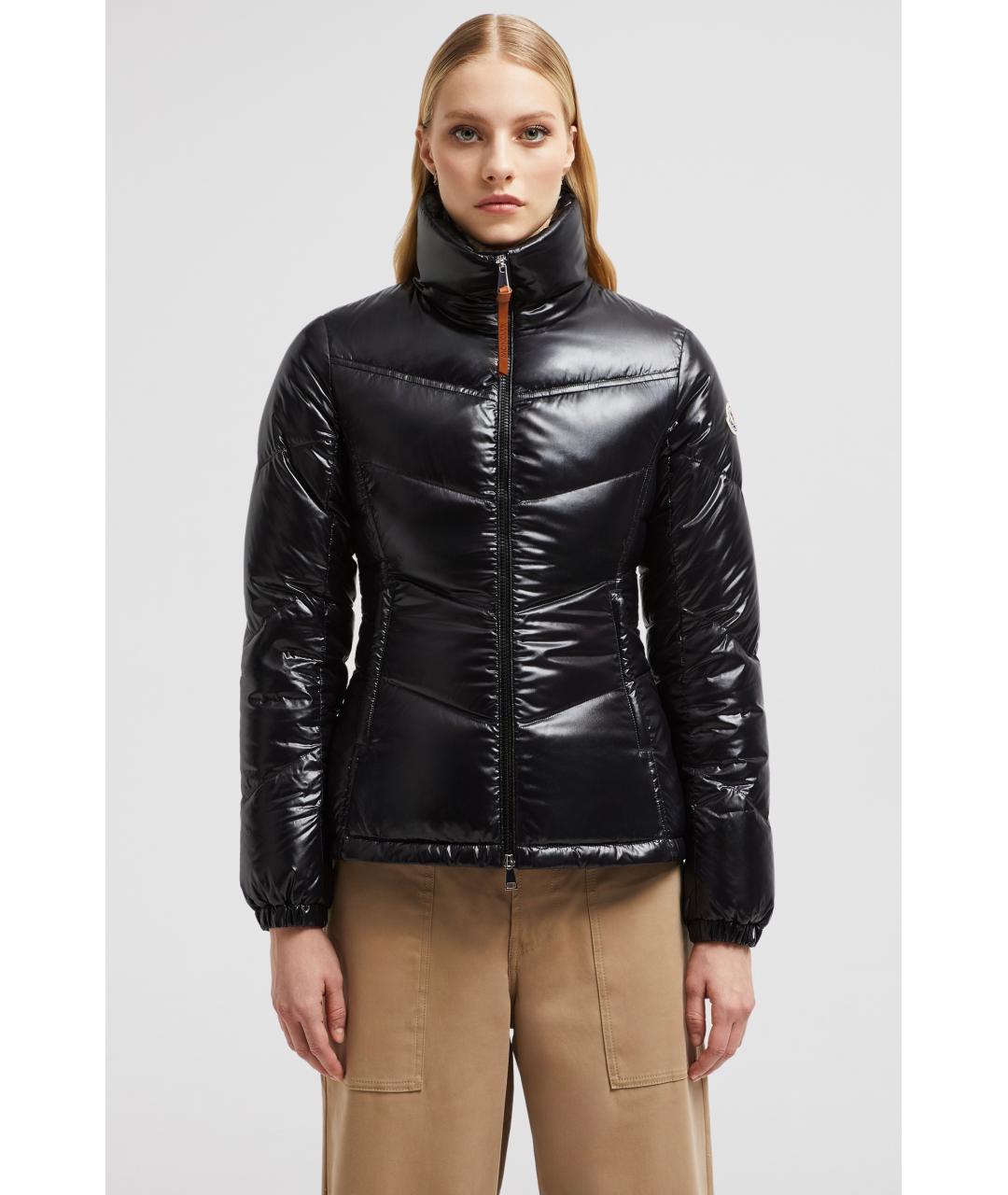 MONCLER Черный полиамидовый пуховик, фото 2