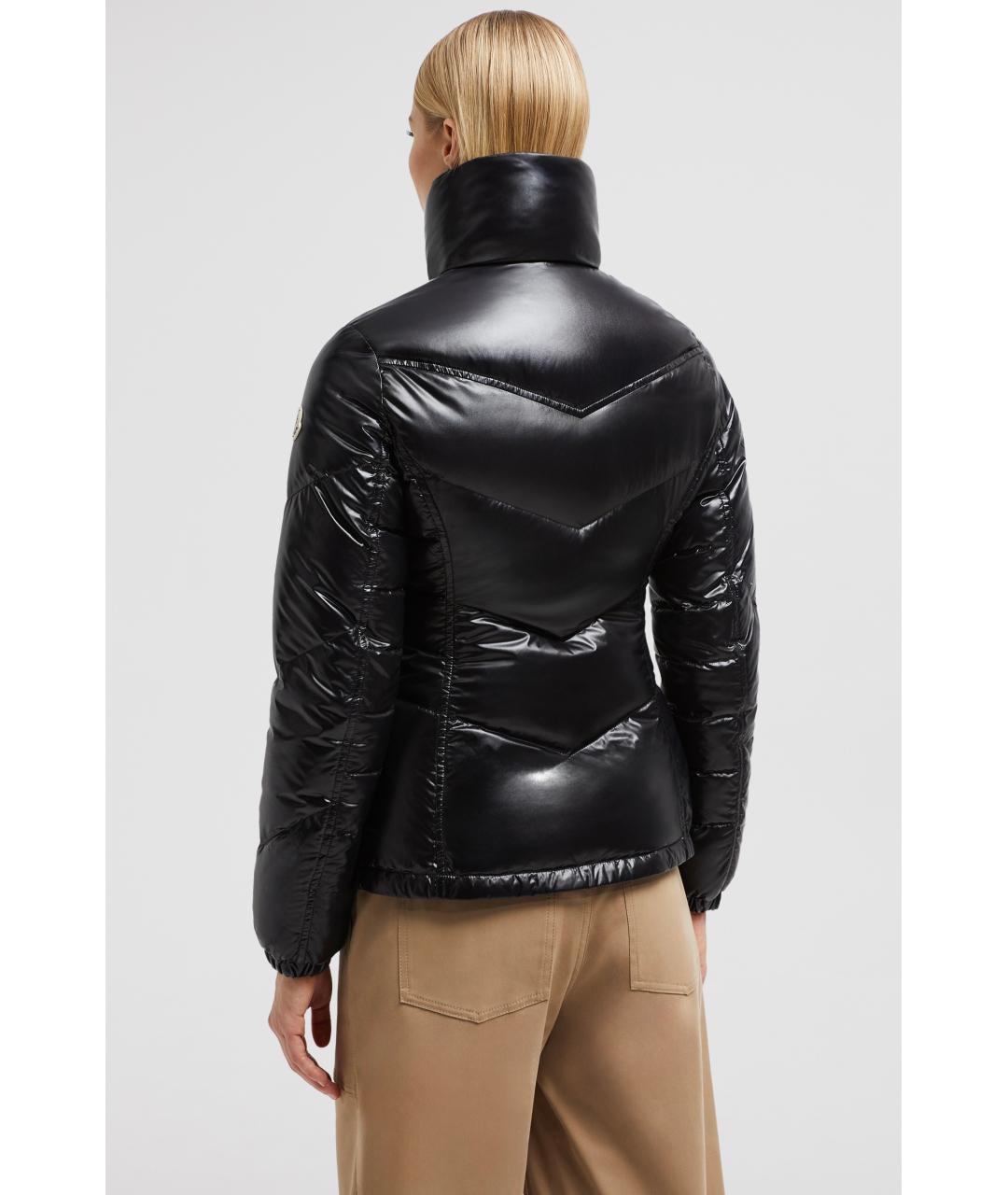 MONCLER Черный полиамидовый пуховик, фото 3