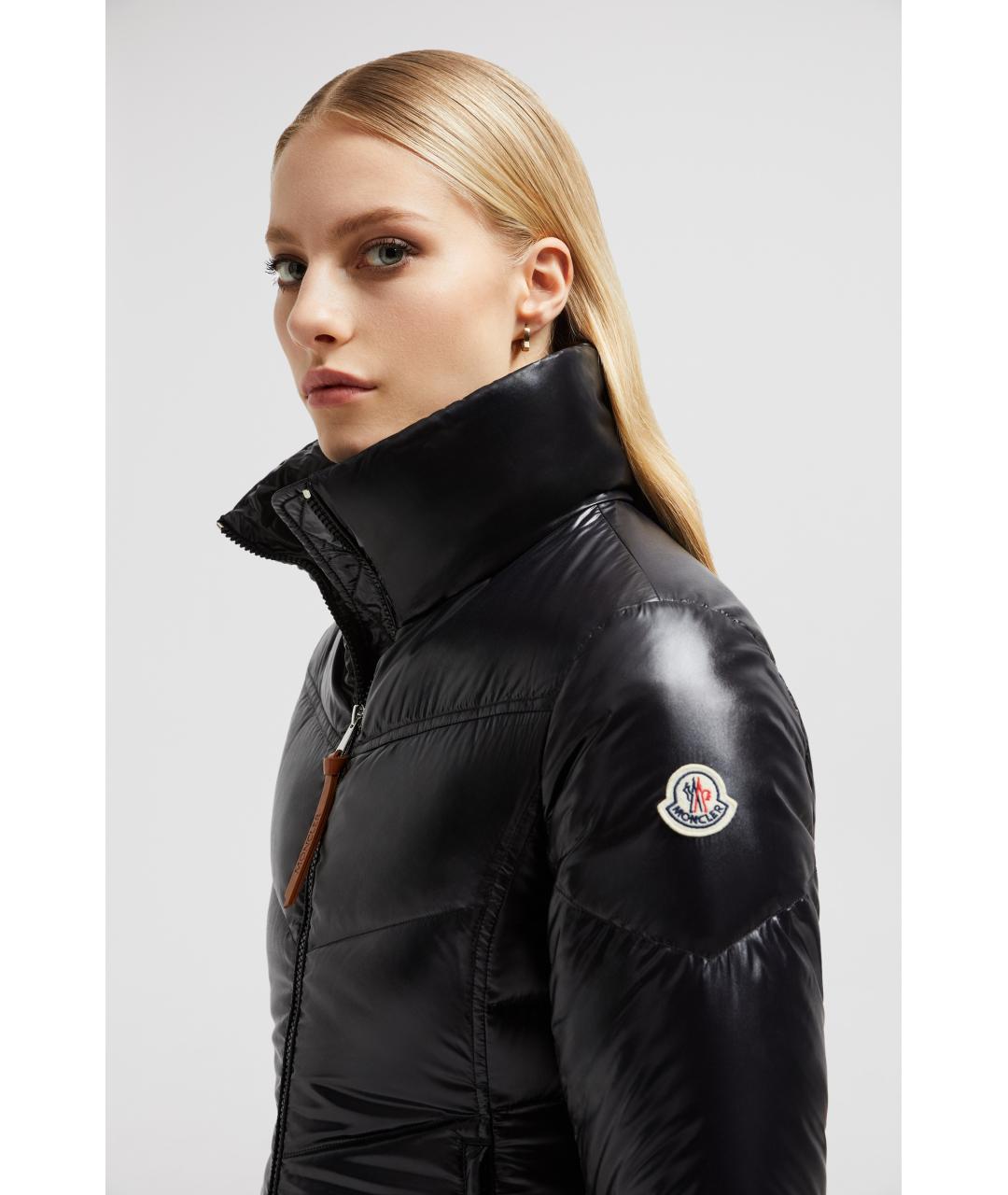 MONCLER Черный полиамидовый пуховик, фото 6