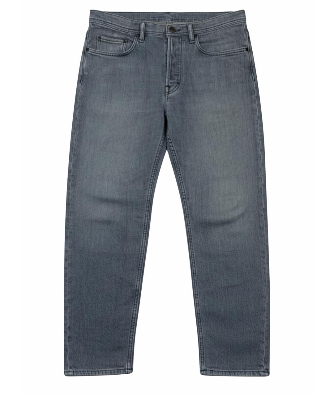 ACNE STUDIOS Антрацитовые хлопковые прямые джинсы, фото 1