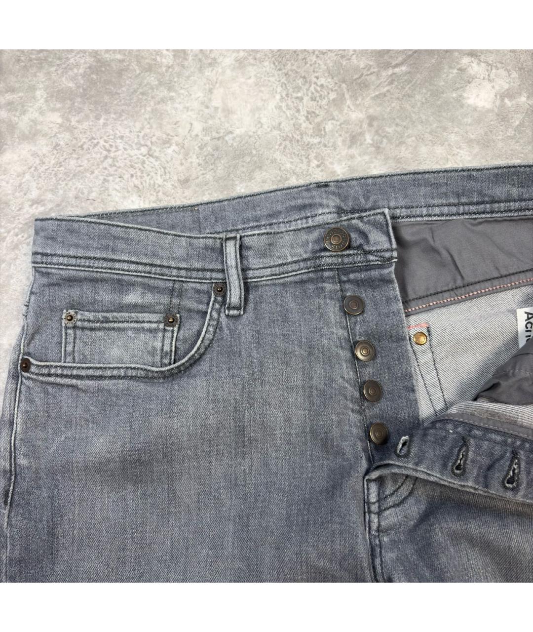 ACNE STUDIOS Антрацитовые хлопковые прямые джинсы, фото 5
