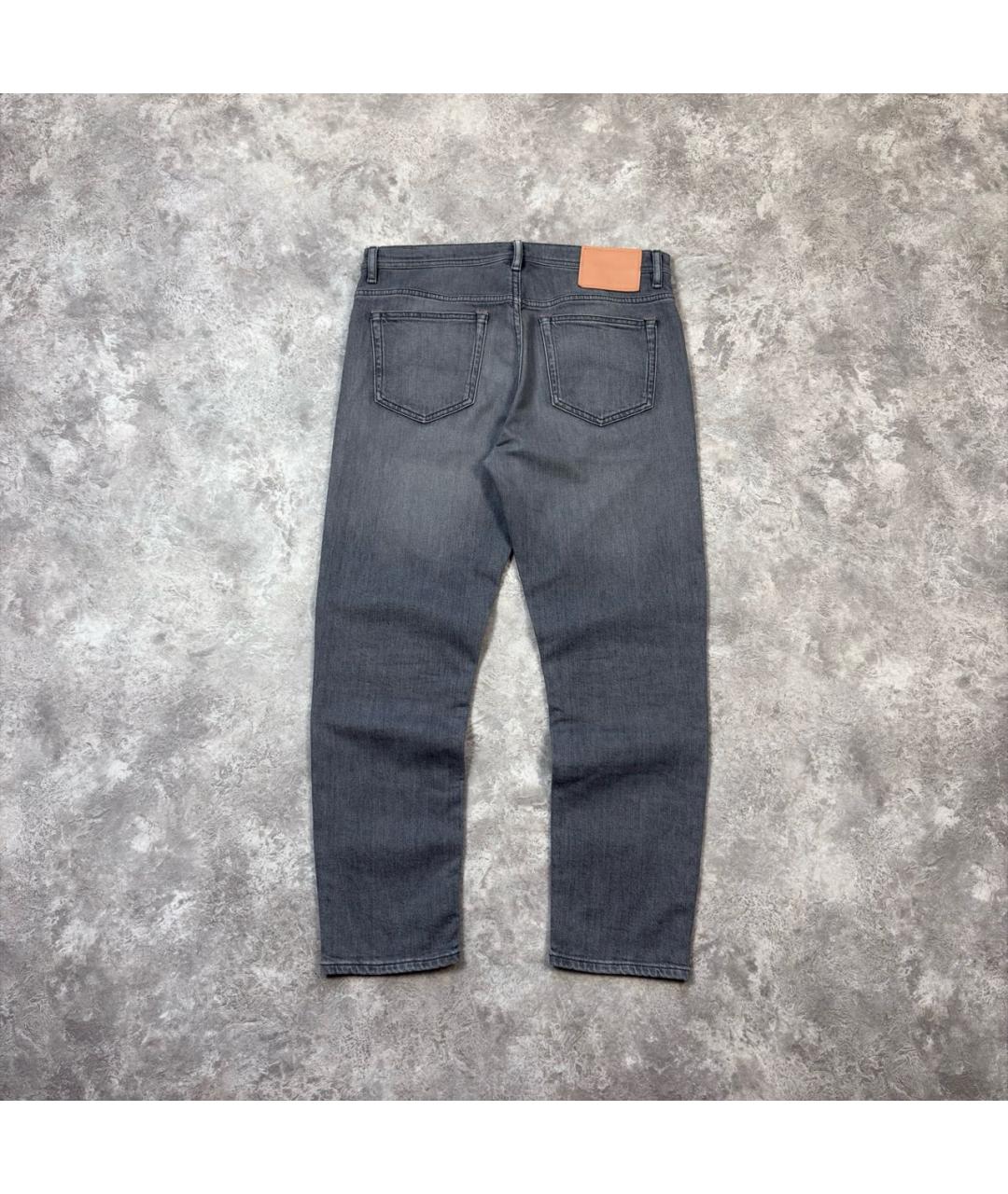 ACNE STUDIOS Антрацитовые хлопковые прямые джинсы, фото 2