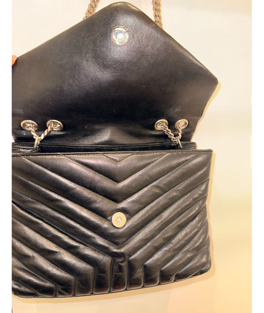 YVES SAINT LAURENT BEAUTY Черная кожаная сумка через плечо, фото 2