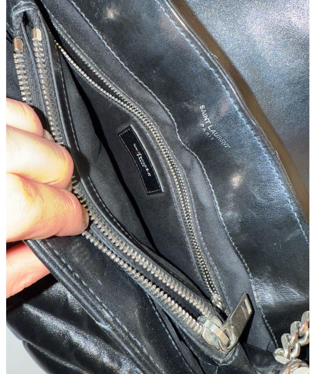 YVES SAINT LAURENT BEAUTY Черная кожаная сумка через плечо, фото 5